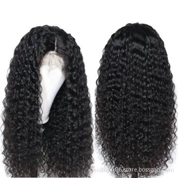 Direct Factory Sale Swiss Lace Curly Lace Frontal Wig For Black Women Virgin Human Hair Brazilian Kinky Curly Lace Wig Vendors